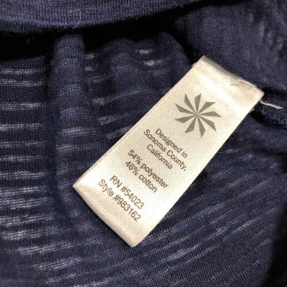 Athleta Navy Blue Burnout Striped Illuminate Tee - Picture 6 of 8